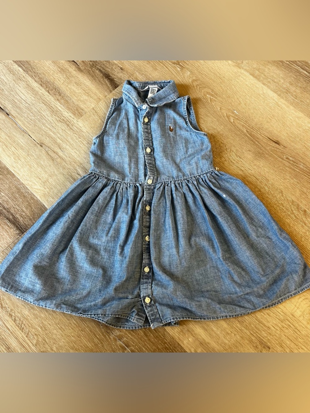 Ralph Lauren Light Blue Chambray Sleeveless Button-Front Dress